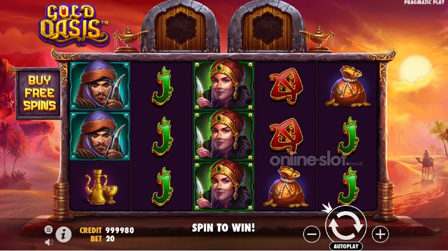 gold oasis slot base game