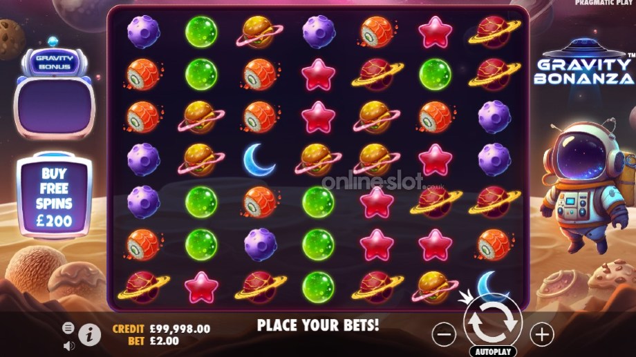 gravity bonanza slot base game