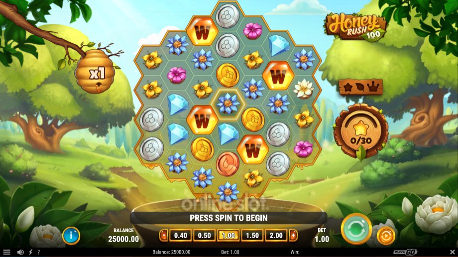honey rush 100 slot base game