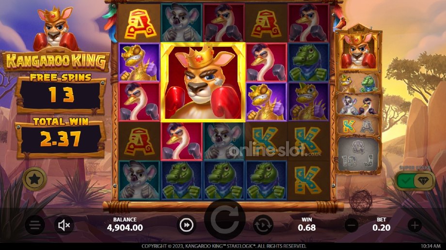 kangaroo king slot free spins feature