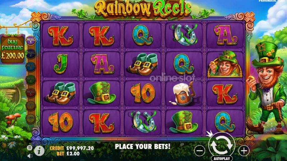 rainbow reels slot base game