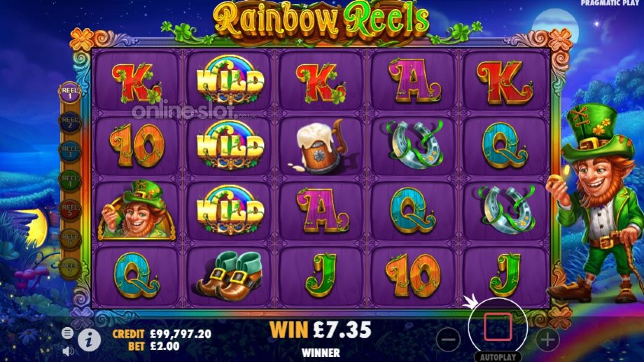 rainbow reels slot free spins feature