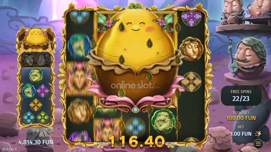 royal potato 2 slot spud spins bonus feature