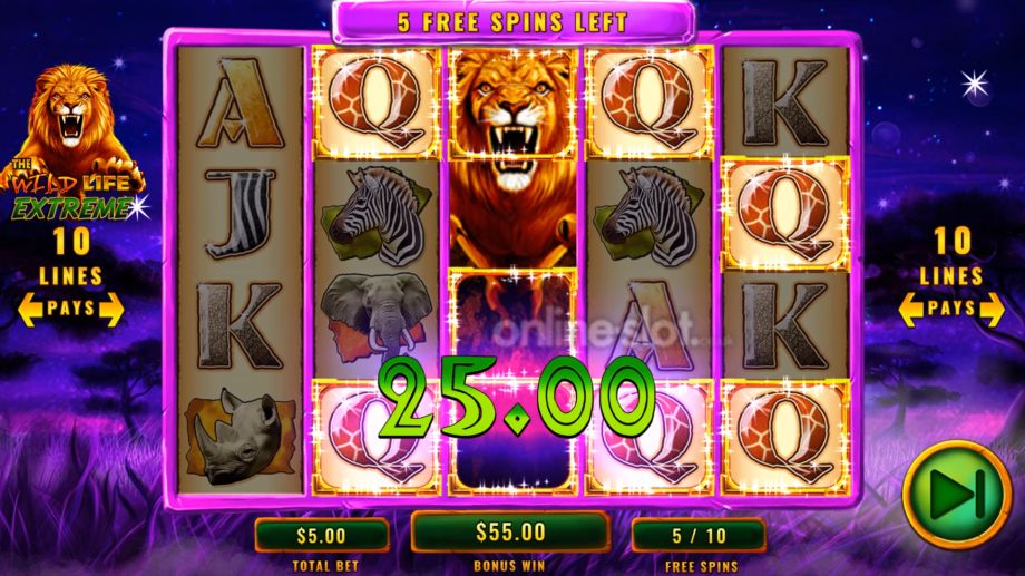 the wild life extreme slot free spins