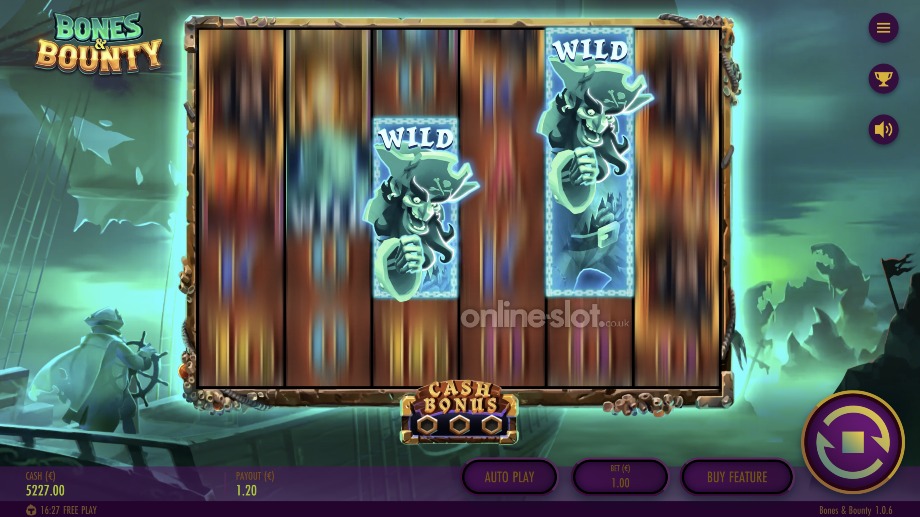bones and bounty slot stacked respin wilds feature