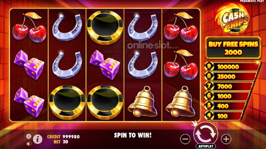 cash chips slot base game