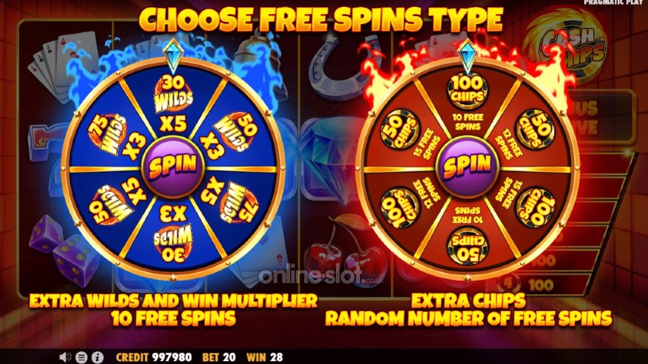 cash chips slot free spins feature