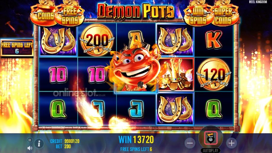 demon pots slot free spins feature