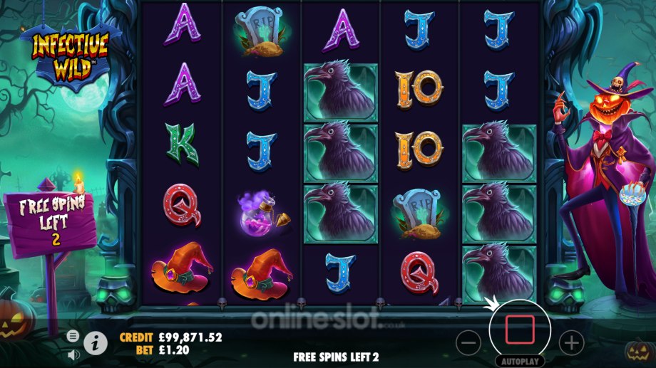 infective wild slot free spins