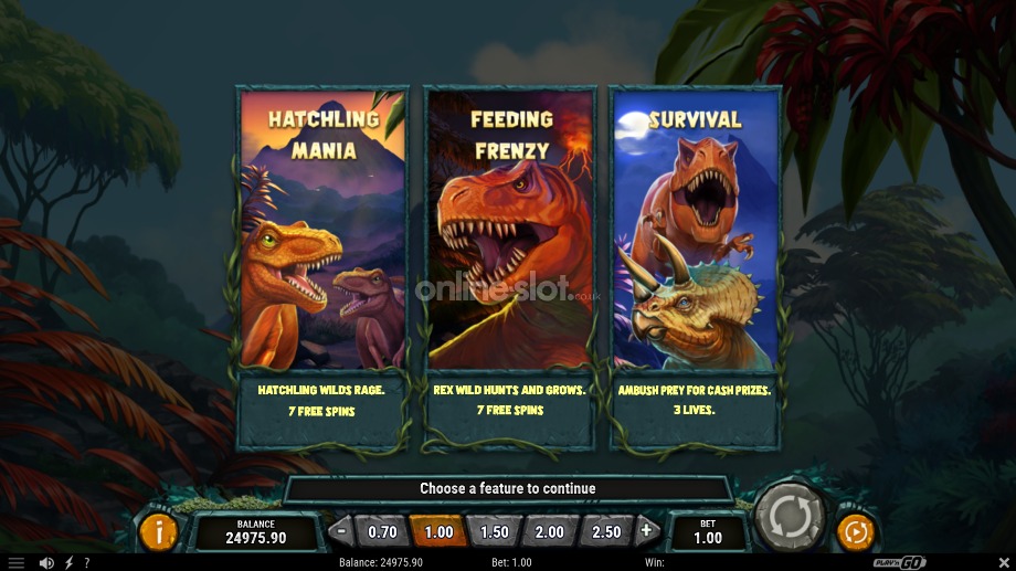 raging rex 3 slot free spins features