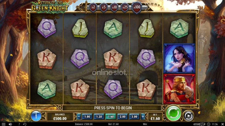 return of the green knight slot base game
