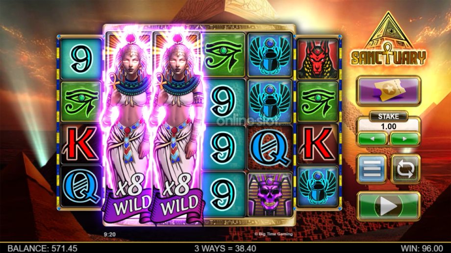 sanctuary slot full reel wilds feature