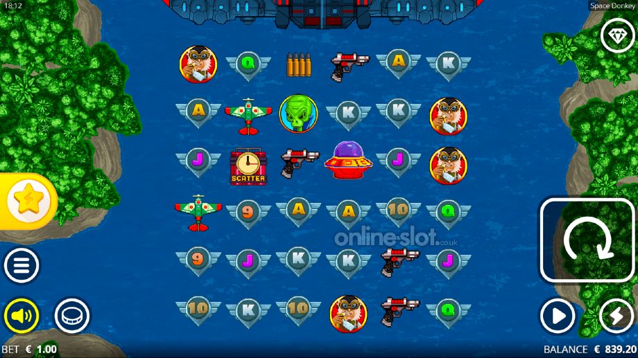 space donkey slot base game