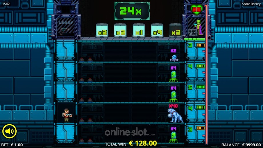 space donkey slot seek n destroy feature