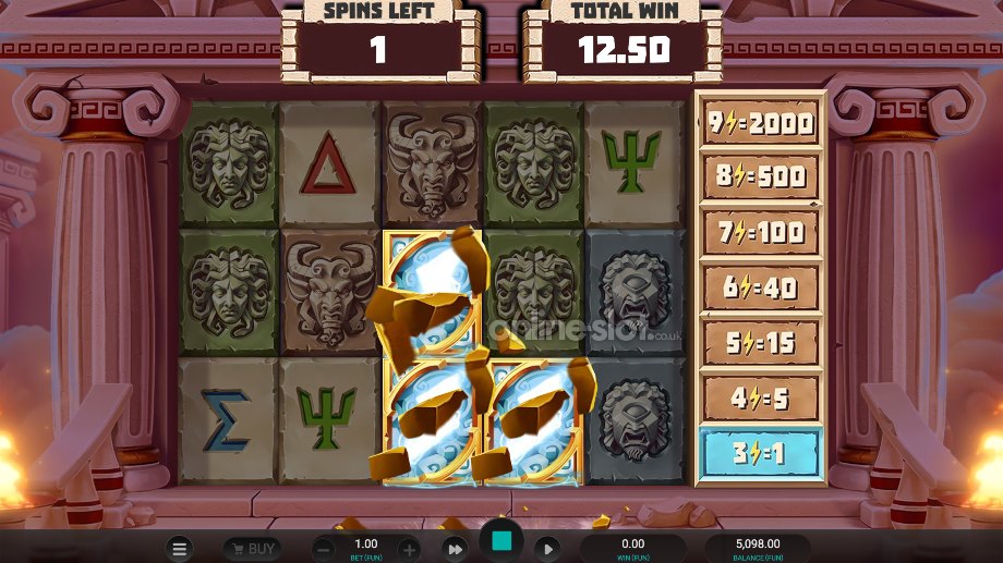 titan strike slot free spins feature