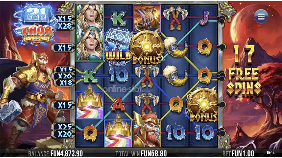 21 thor lightning wayz slot thunder free spins feature