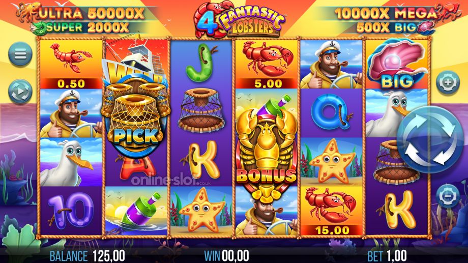 4 fantastic lobsters slot base game