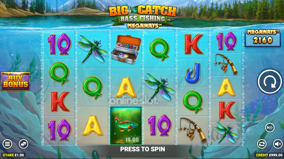 big catch bass fishing megaways slot base game