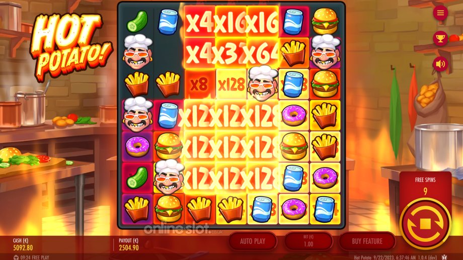 hot potato slot bonus game feature
