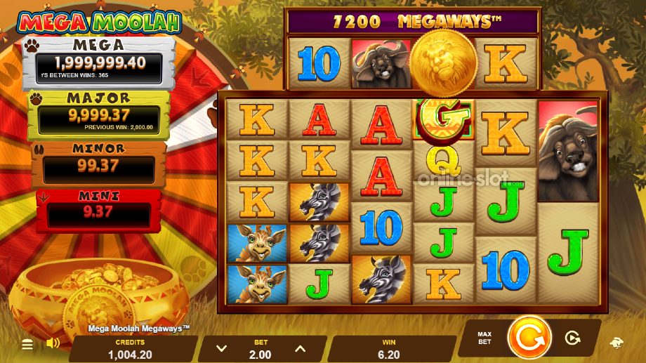 mega moolah megaways slot base game