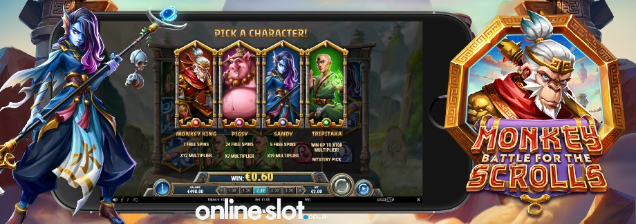 monkey battle for the scrolls mobile slot