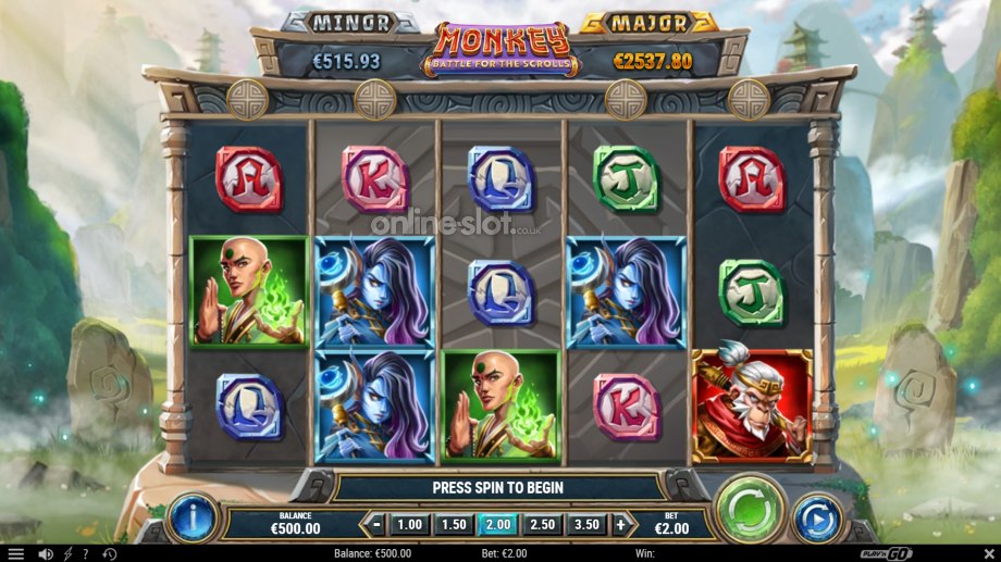 monkey battle for the scrolls slot base game