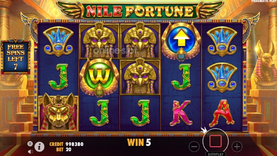 nile fortune slot free spins feature