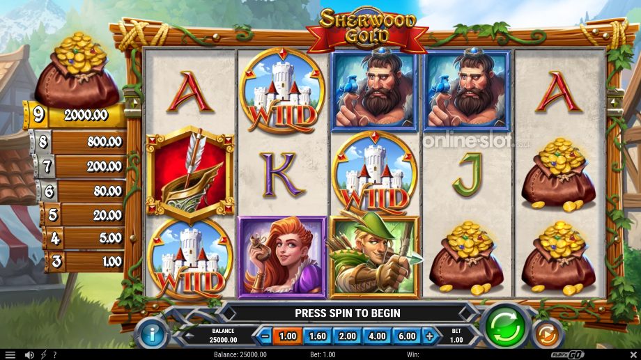 sherwood gold slot base game