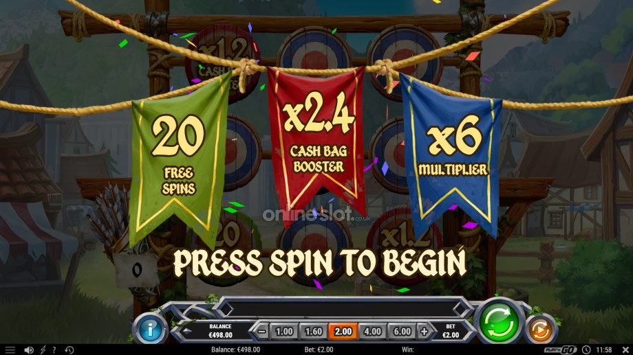 sherwood gold slot free spins feature