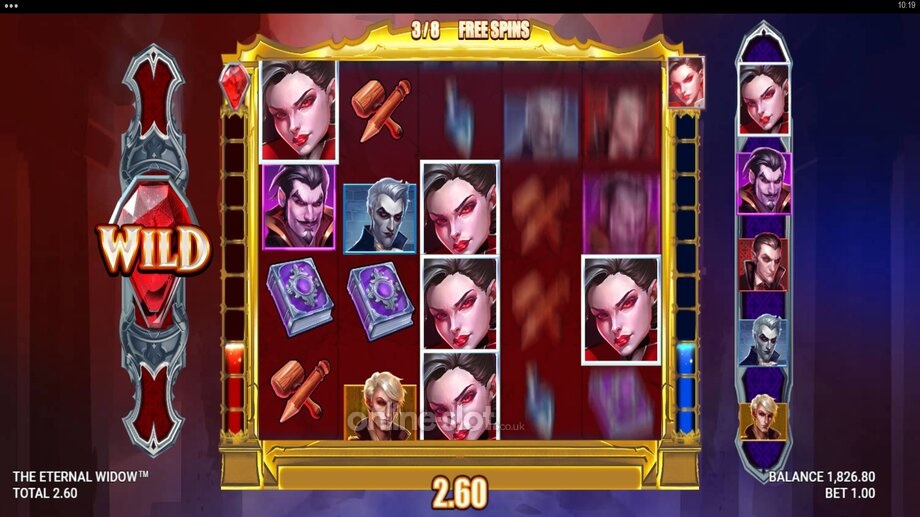 the eternal widow slot free spins feature