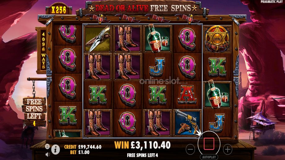 the wild gang slot dead or alive free spins feature