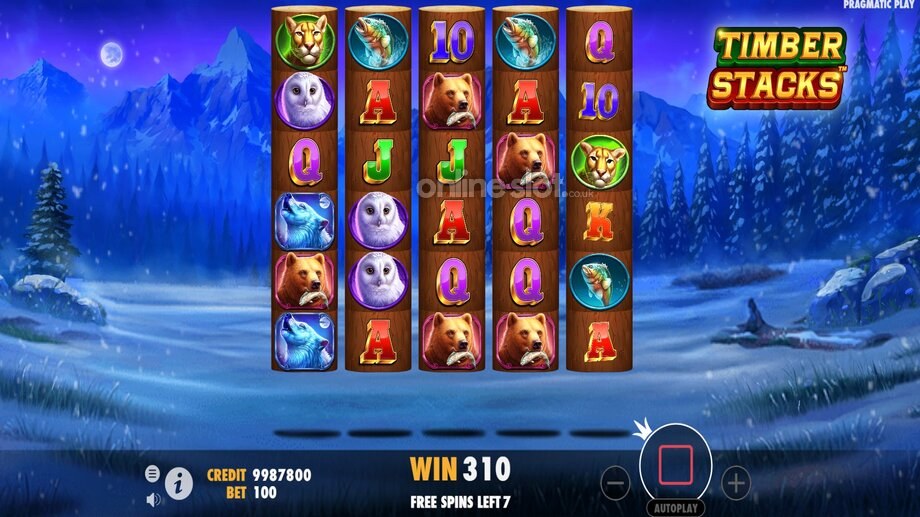 timber stacks slot free spins feature