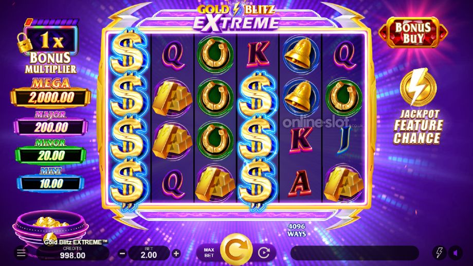 gold blitz extreme slot base game