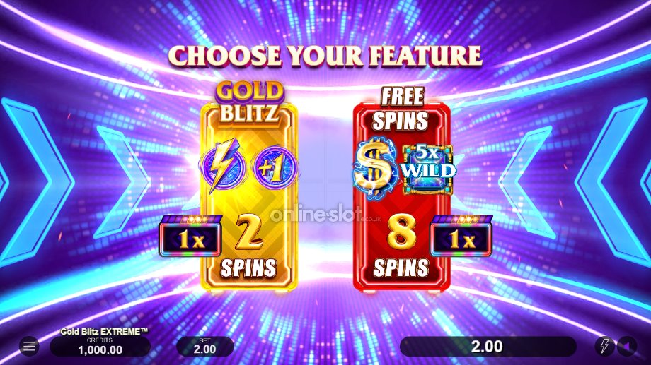 gold blitz extreme slot bonus choice