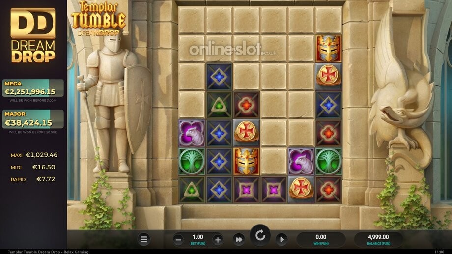 templar tumble dream drop slot base game