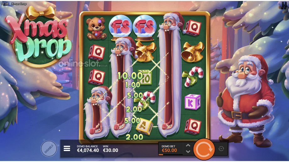 xmas drop slot wild santa feature