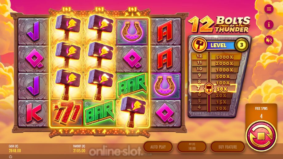 12 bolts of thunder slot free spins