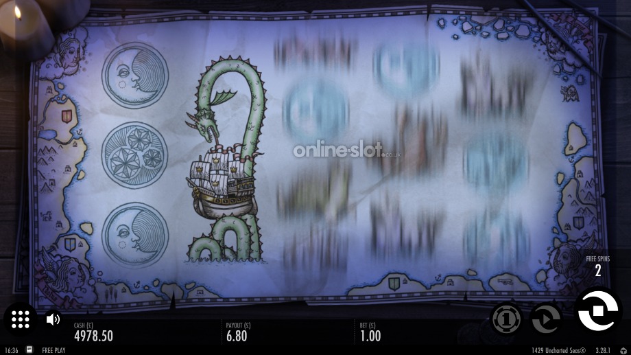 1429 uncharted seas slot bonus game feature