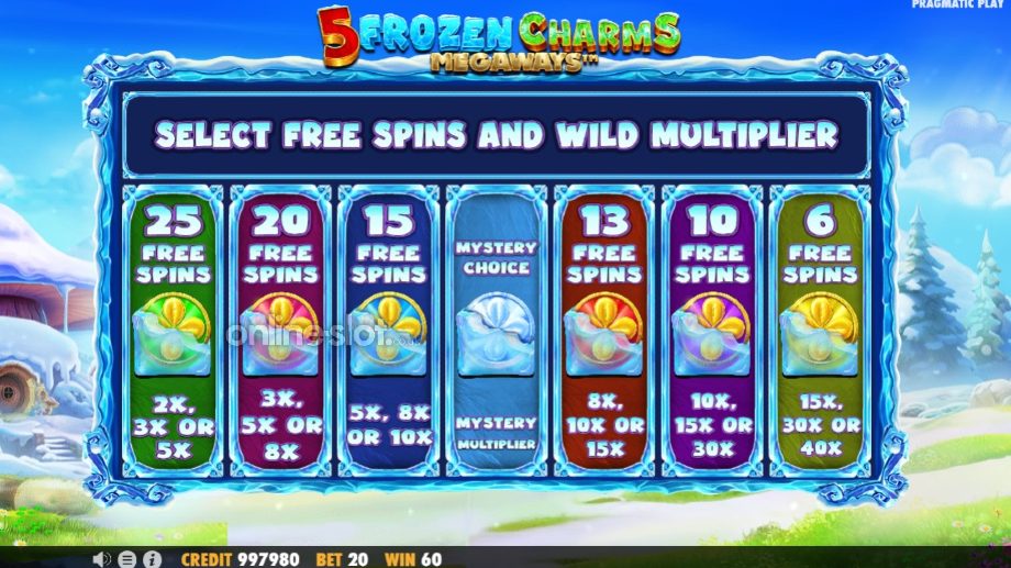 5 frozen charms megaways slot free spins feature