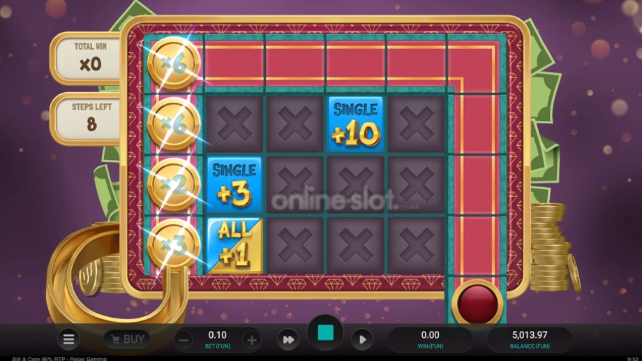 bill and coin slot coin track bonus