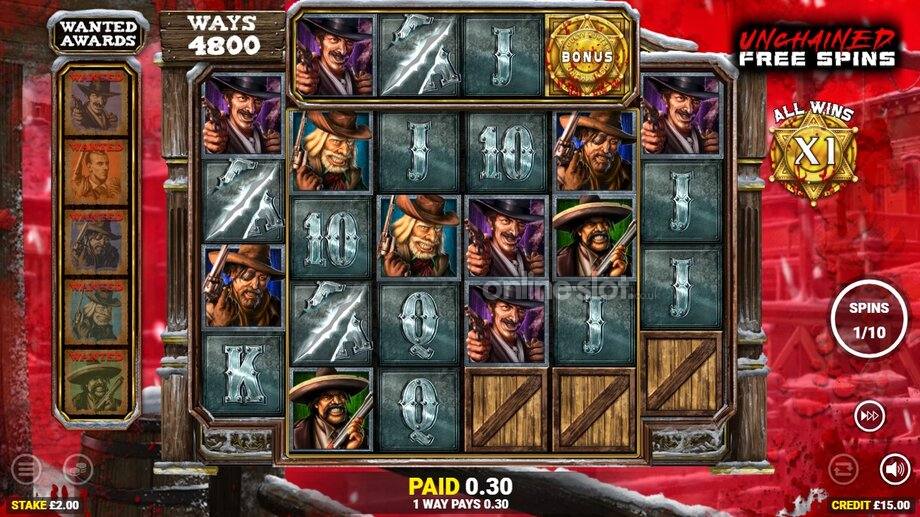 bounty hunter unchained slot unchained free spins feature
