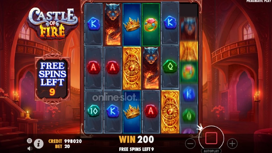 castle of fire slot free spins feature