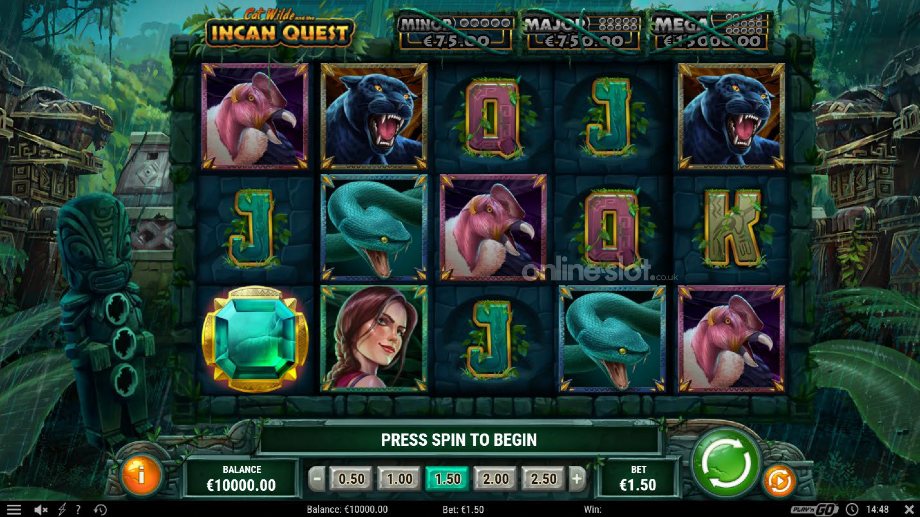cat wilde and the incan quest slot base game