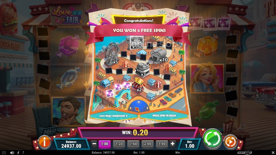 love is in the fair slot free spins feature