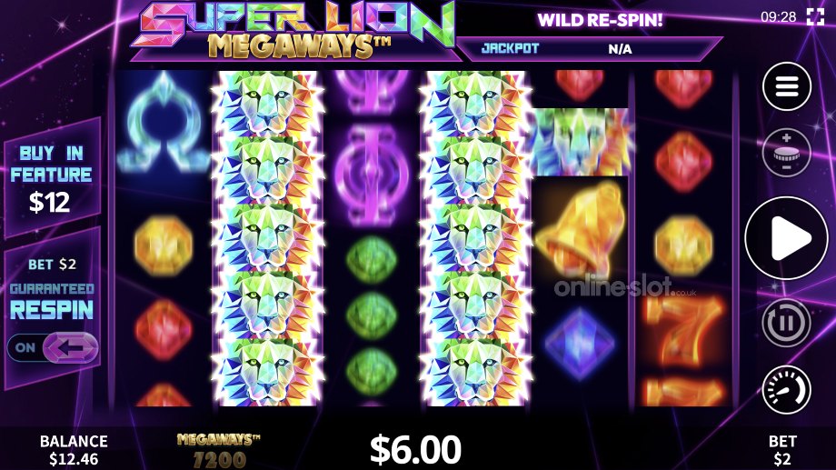 super lion megaways slot wild respin feature