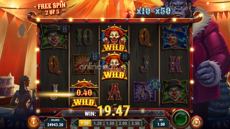 3 clown monty 2 slot free spins feature
