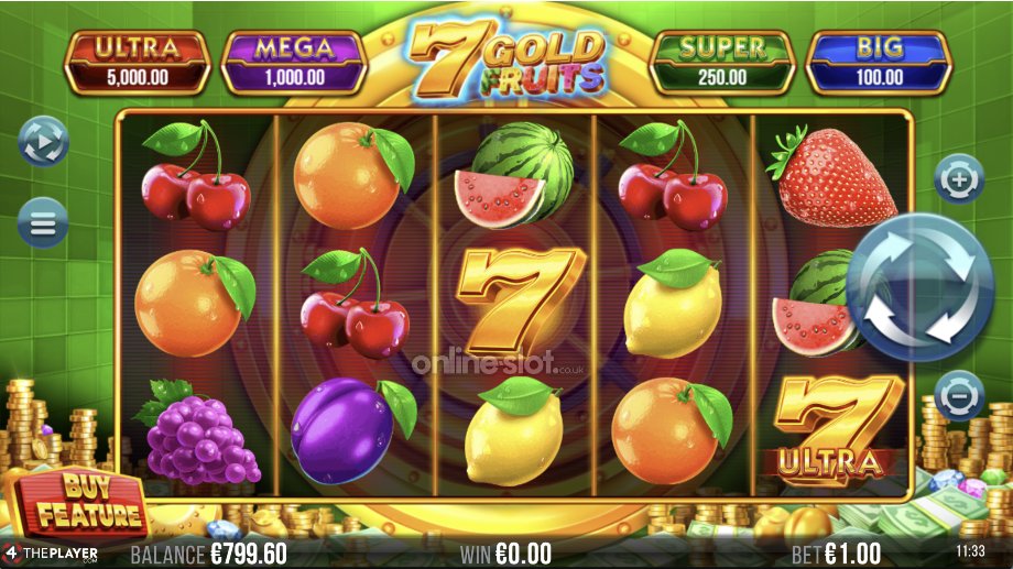 7 gold fruits slot base game