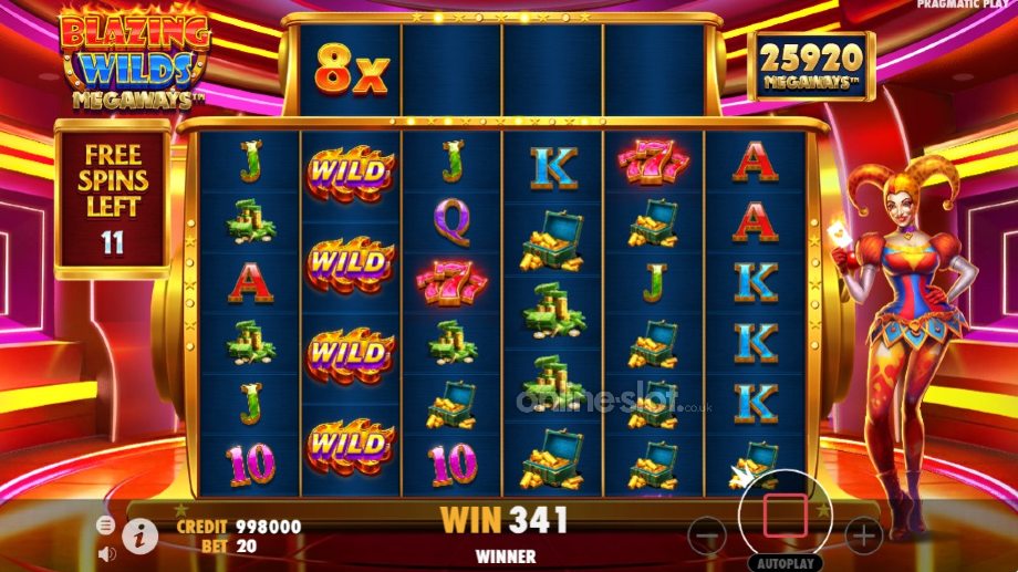blazing wilds megaways slot free spins feature