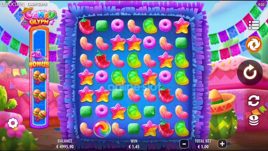 candy glyph slot base game