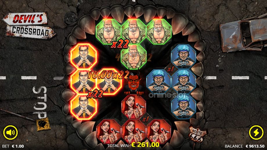devils crossroad slot cross multiplier feature